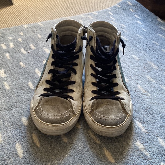 GOLDEN GOOSE
Slide blue and pink Glittered High-top Sneakers - Picture 3 of 6